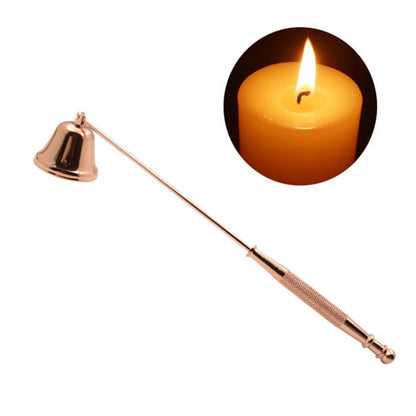 Candle Snuffer Bell Shaped Iron Electroplating Candle Extinguisher for Home Candle Tool Rose Gold V1294-YM0512-3117220262812