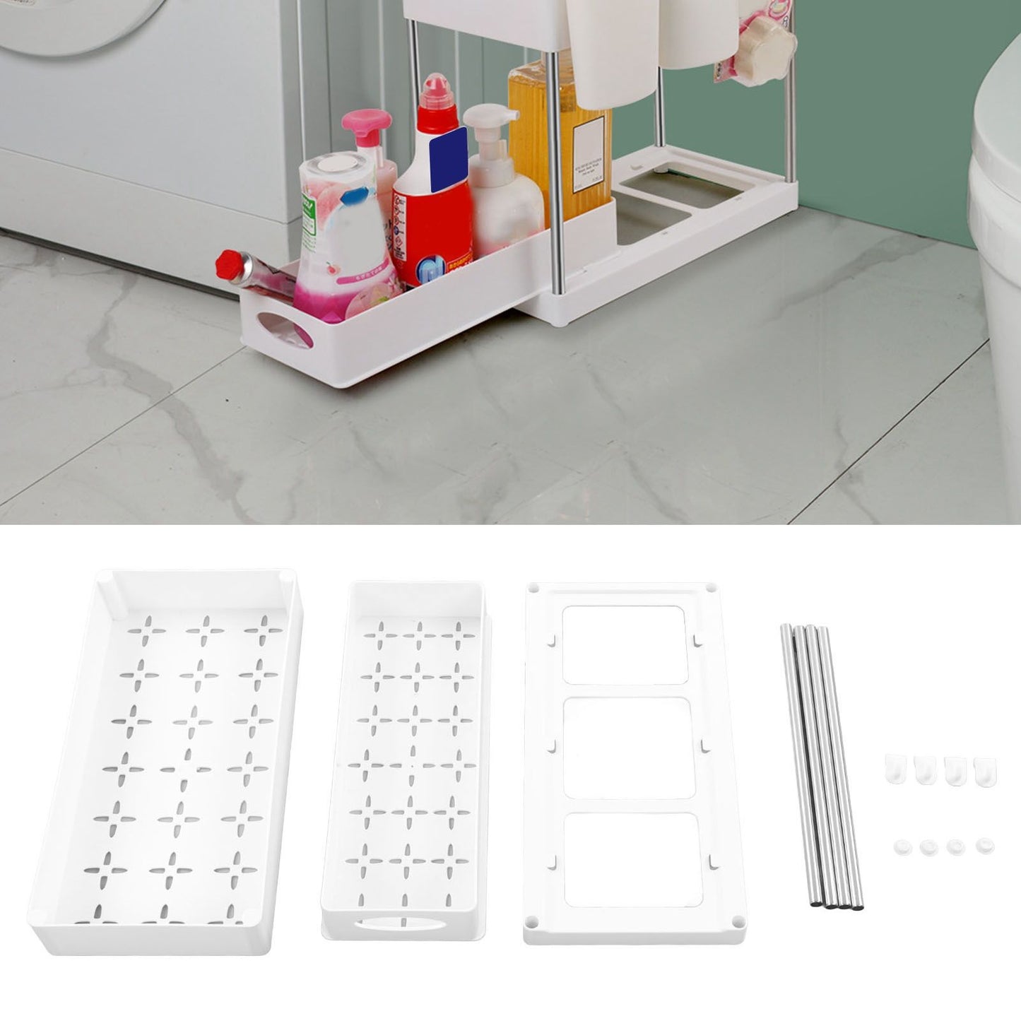 Under Sink Organizers Large Capacity Slide Out Storage Baskets for Bathrooms Kitchens Closets Laundry Rooms V1294-YM0512-3117220264112