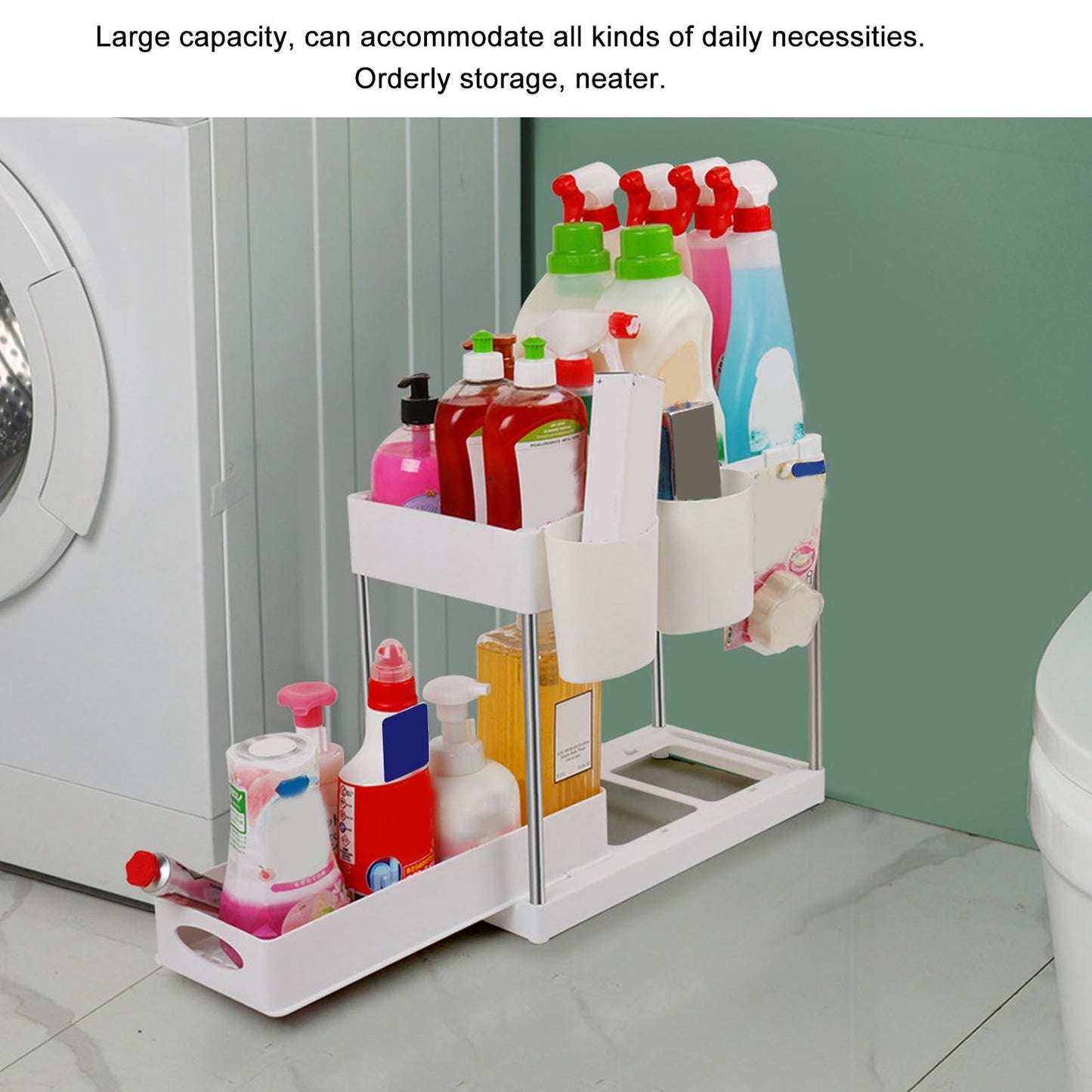 Under Sink Organizers Large Capacity Slide Out Storage Baskets for Bathrooms Kitchens Closets Laundry Rooms V1294-YM0512-3117220264112