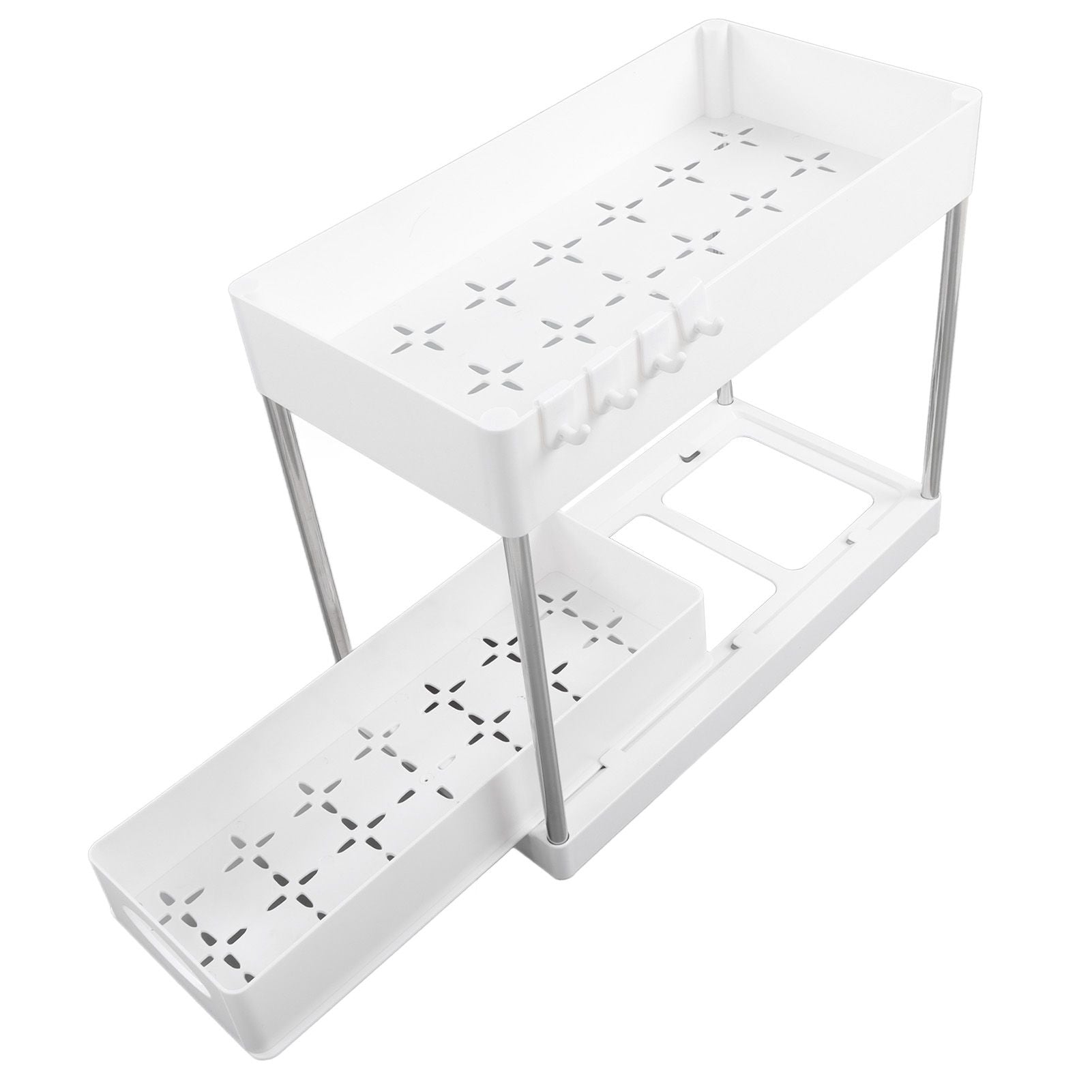 Slide Out Storage Baskets ABS Under Sink Organizer Cabinet Sliding Drawers for Kitchen Bathroom Cosmetic V1294-YM0512-3117220264212