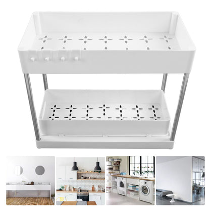 Slide Out Storage Baskets ABS Under Sink Organizer Cabinet Sliding Drawers for Kitchen Bathroom Cosmetic V1294-YM0512-3117220264212