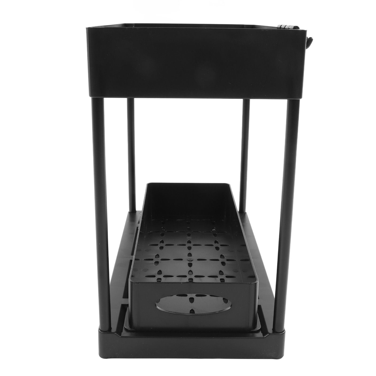 Slide Out Storage Basket Under Sink Organizer for Cabinet Sliding Drawers Countertop Pantry HIPS Black V1294-YM0512-3117220264411