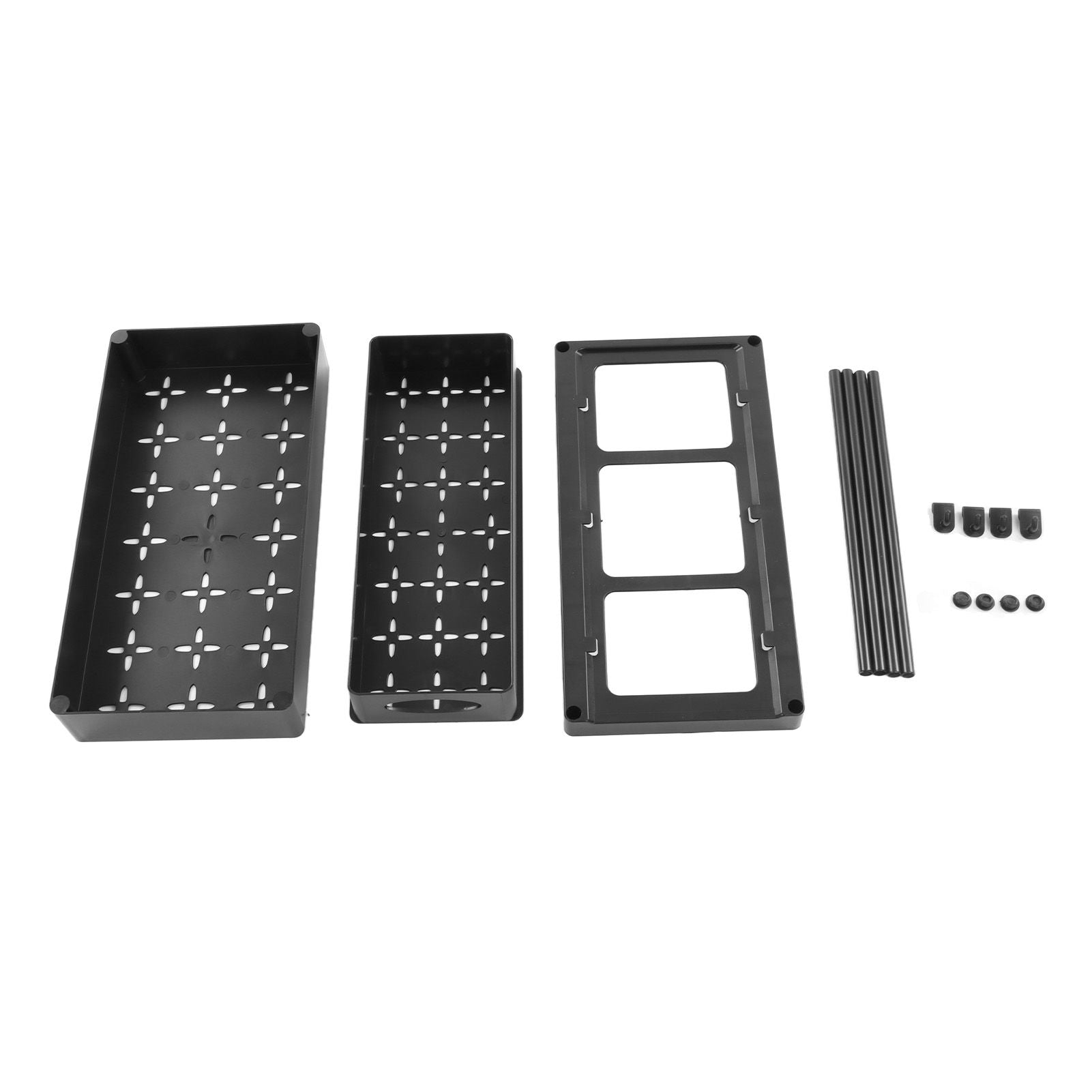 Slide Out Storage Basket Under Sink Organizer for Cabinet Sliding Drawers Countertop Pantry HIPS Black V1294-YM0512-3117220264411