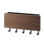Japanese Wall Mounted Key Holder Wood with 5 Hooks Punch Free Multifunction Key Hanger for Home Walnut Color V1294-YM0512-3117220265012