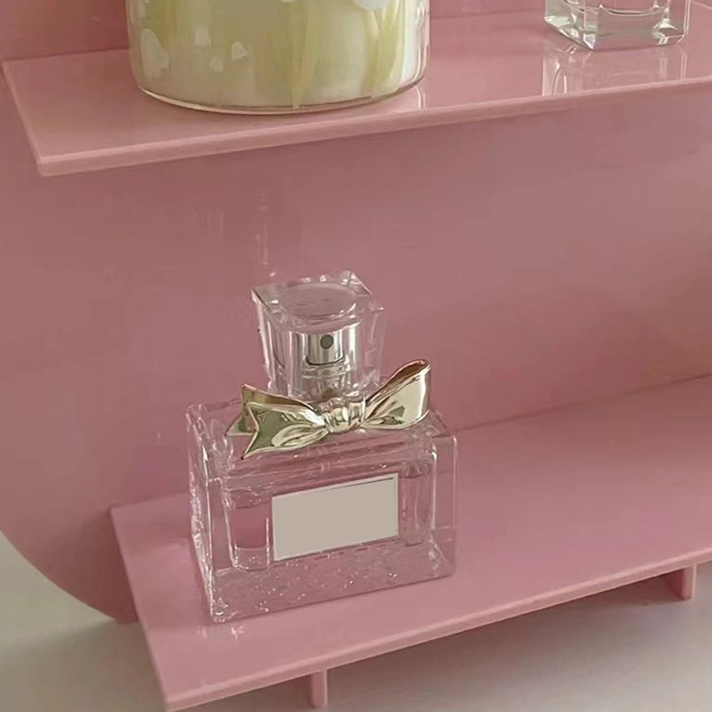 Cosmetic Storage Rack Makeup Shelf Organizer for Bathroom Bedroom Dressing Room Desk Pink S V1294-YM0512-3117220266115