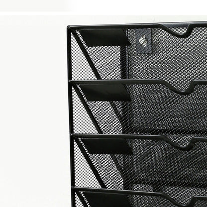 5 Tier Wall File Organizer Vertical Placement Glossy Edges Wall Mount File Holder with Hanging Hole for V1294-YM0512-3117220266311