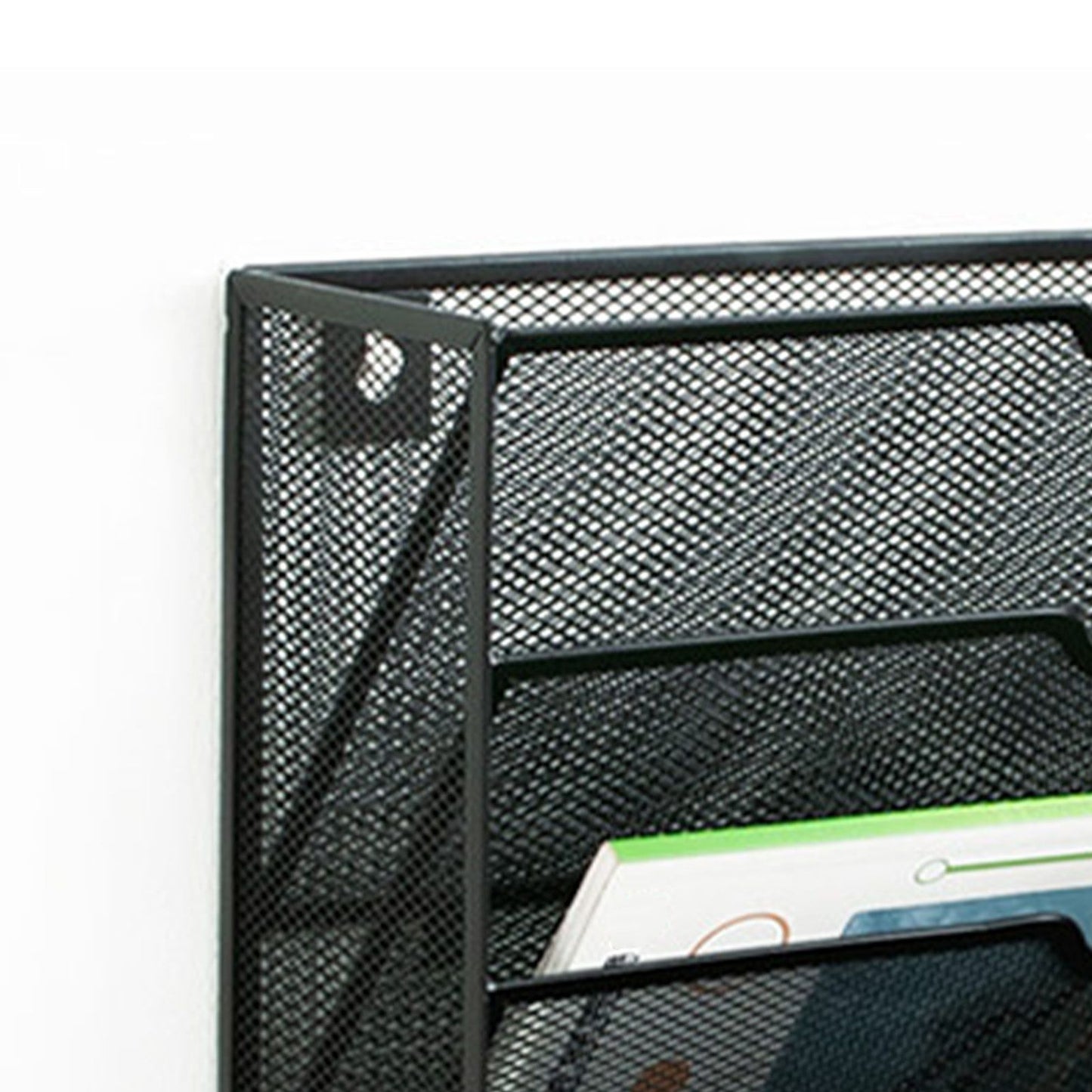 5 Tier Wall File Organizer Vertical Placement Glossy Edges Wall Mount File Holder with Hanging Hole for V1294-YM0512-3117220266311
