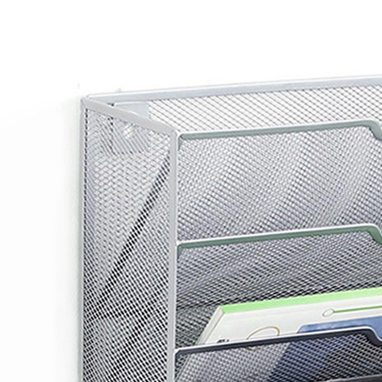 5 Tier Wall File Organizer Vertical Placement Glossy Edges Wall Mount File Holder with Hanging Hole for V1294-YM0512-3117220266312