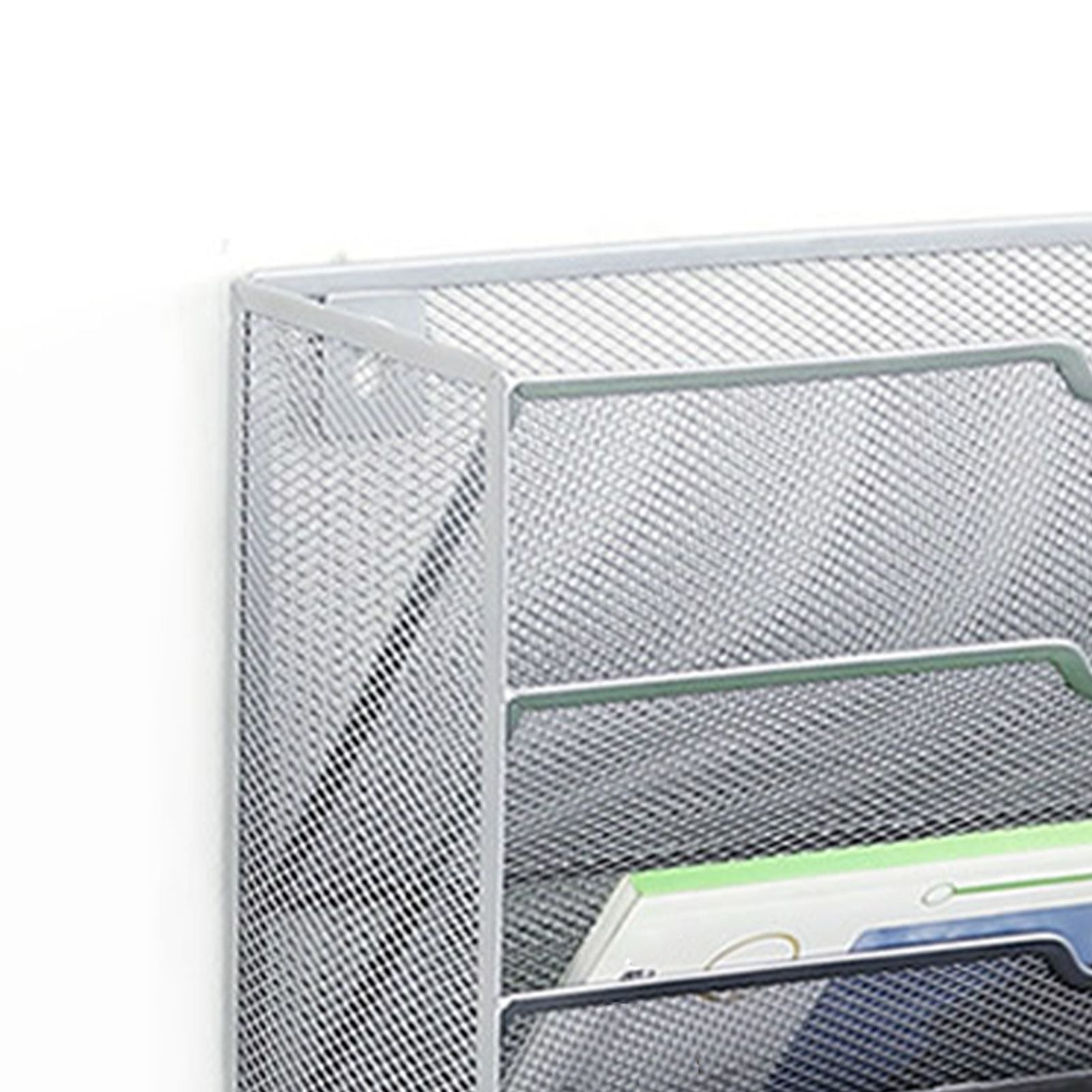 5 Tier Wall File Organizer Vertical Placement Glossy Edges Wall Mount File Holder with Hanging Hole for V1294-YM0512-3117220266312
