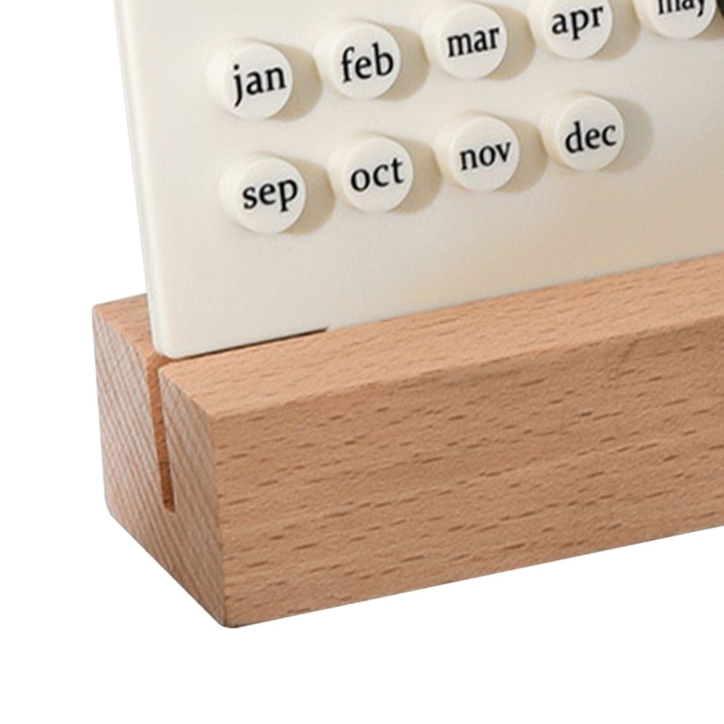 Wooden Kids Calendar DIY Hand Operated Develop Planning Skills Perpetual Calendar for Home White V1294-YM0512-3117220266411