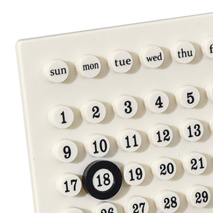 Wooden Kids Calendar DIY Hand Operated Develop Planning Skills Perpetual Calendar for Home White V1294-YM0512-3117220266411