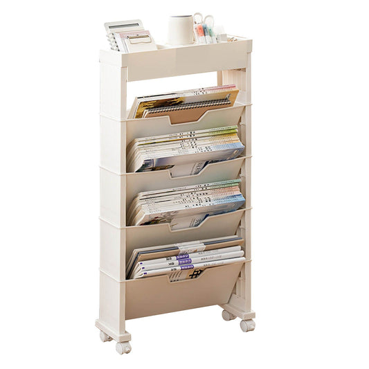 Classroom Bookshelf Multilayer with Universal Wheel Book Storage Shelving for Living Room V1294-YM0512-3117220266611