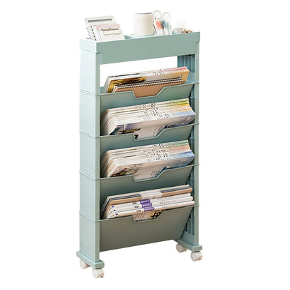Classroom Bookshelf Multilayer with Universal Wheel Book Storage Shelving for Living Room V1294-YM0512-3117220266612