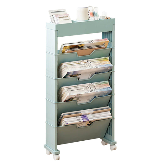 Classroom Bookshelf Multilayer with Universal Wheel Book Storage Shelving for Living Room V1294-YM0512-3117220266612
