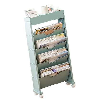 Classroom Bookshelf Multilayer with Universal Wheel Book Storage Shelving for Living Room V1294-YM0512-3117220266612