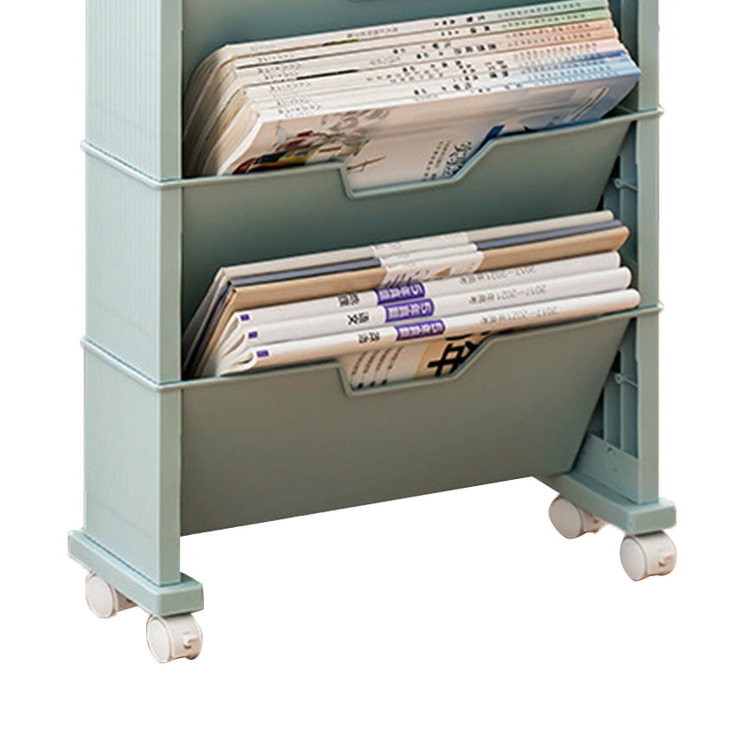Classroom Bookshelf Multilayer with Universal Wheel Book Storage Shelving for Living Room V1294-YM0512-3117220266612