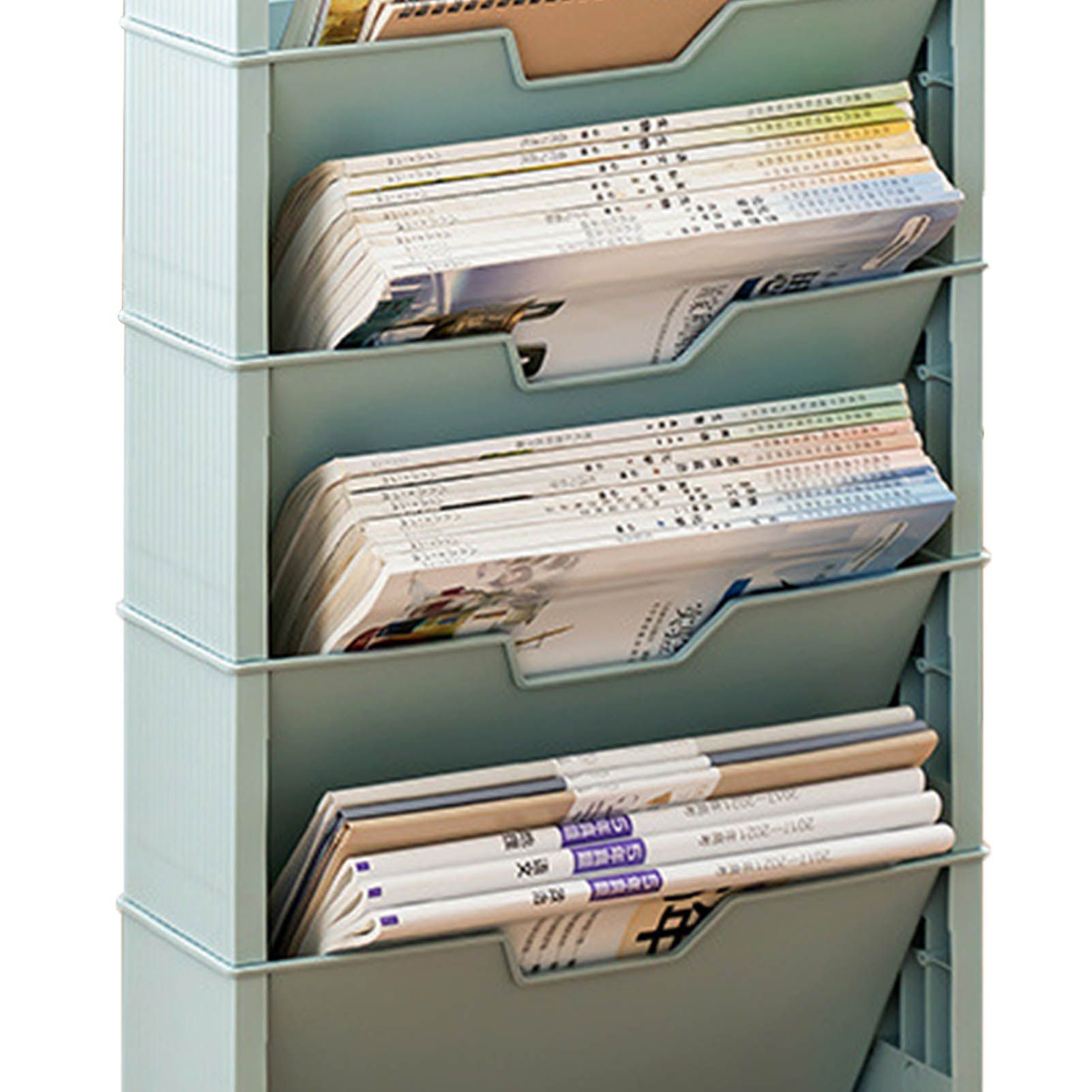 Classroom Bookshelf Multilayer with Universal Wheel Book Storage Shelving for Living Room V1294-YM0512-3117220266612