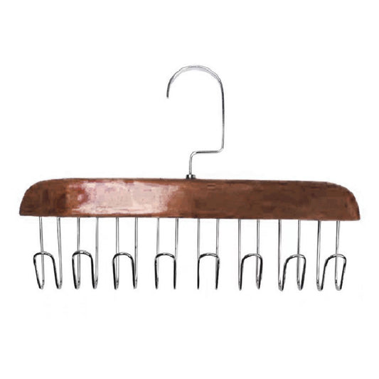 Multifunctional Hanger Punch Free with 8 Hooks Wood and Stainless Steel Cap Holder for Student Dormitory Dark V1294-YM0512-3117220266711