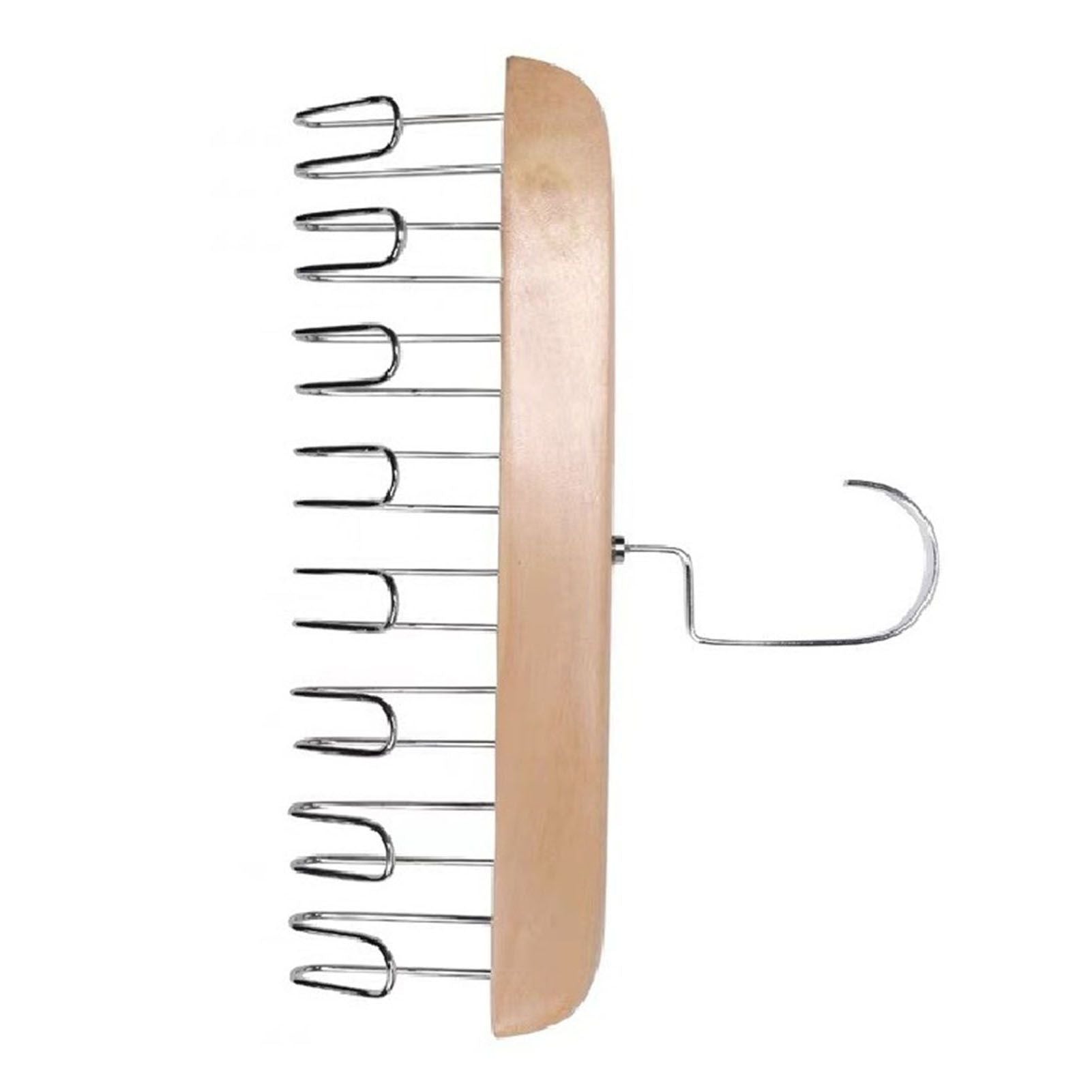 Multifunctional Hanger Punch Free with 8 Hooks Wood and Stainless Steel Cap Holder for Student Dormitory Khaki V1294-YM0512-3117220266712