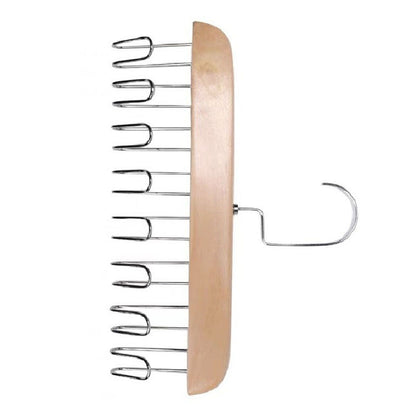 Multifunctional Hanger Punch Free with 8 Hooks Wood and Stainless Steel Cap Holder for Student Dormitory Khaki V1294-YM0512-3117220266712