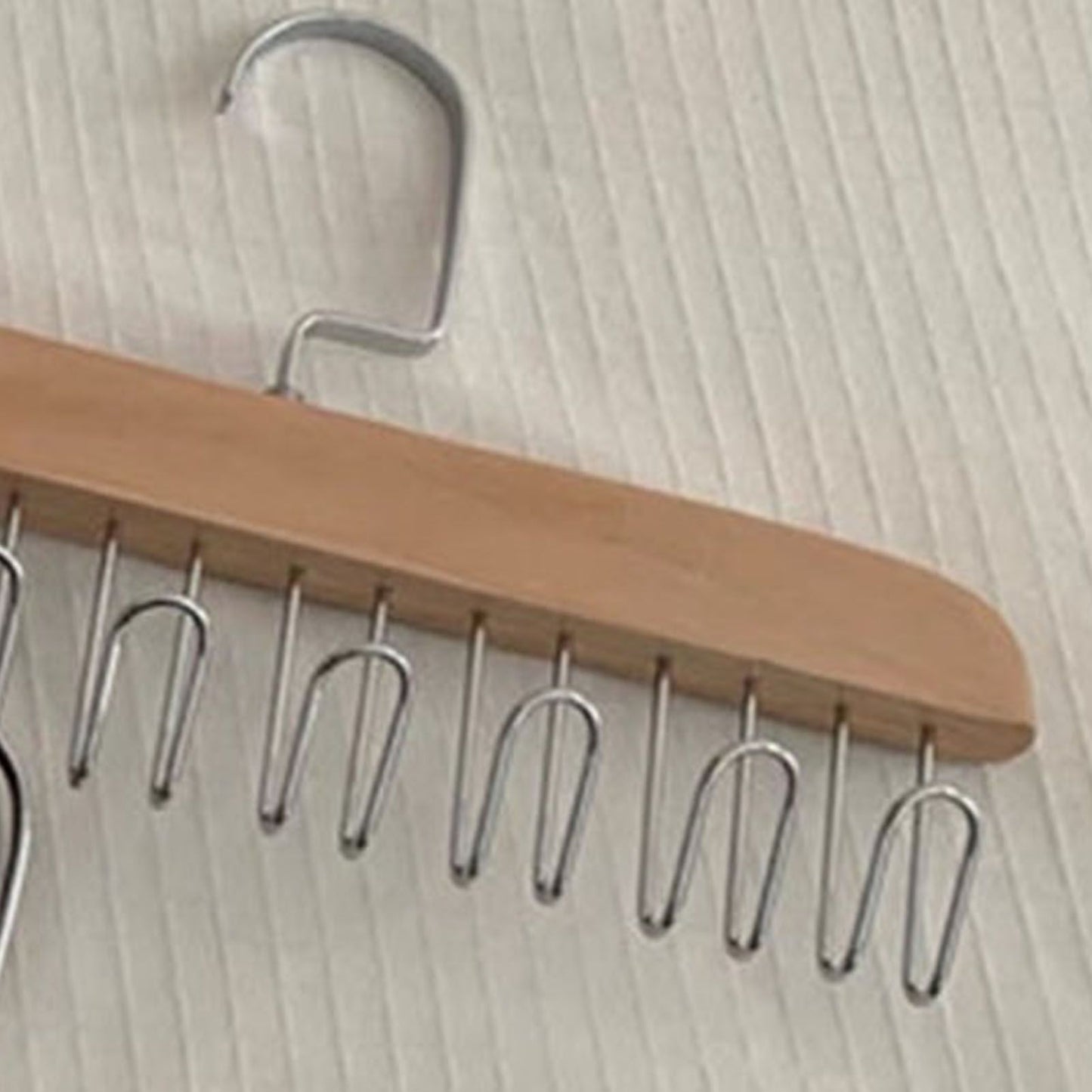 Multifunctional Hanger Punch Free with 8 Hooks Wood and Stainless Steel Cap Holder for Student Dormitory Khaki V1294-YM0512-3117220266712