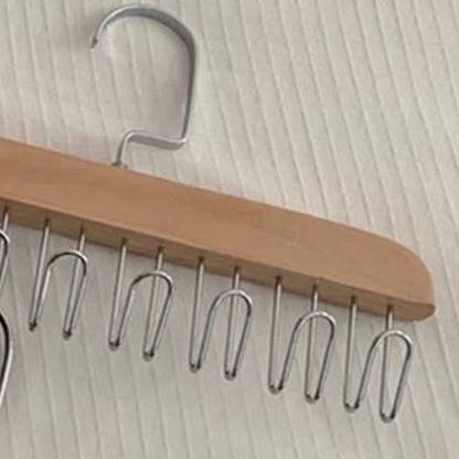Multifunctional Hanger Punch Free with 8 Hooks Wood and Stainless Steel Cap Holder for Student Dormitory Khaki V1294-YM0512-3117220266712