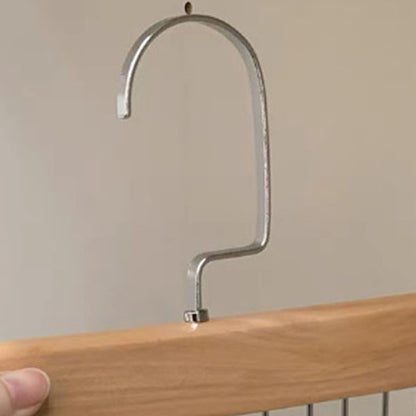 Multifunctional Hanger Punch Free with 8 Hooks Wood and Stainless Steel Cap Holder for Student Dormitory Khaki V1294-YM0512-3117220266712