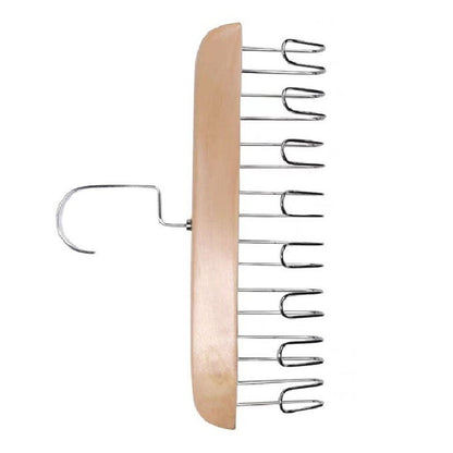 Multifunctional Hanger Punch Free with 8 Hooks Wood and Stainless Steel Cap Holder for Student Dormitory Khaki V1294-YM0512-3117220266712