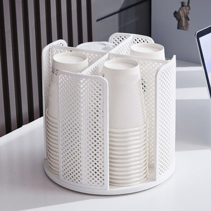 Disposable Cup Storage Organizer 4 Compartment 360 Degree Rotating Coffee Cup Dispenser for Coffee Shops V1294-YM0512-3117220267111