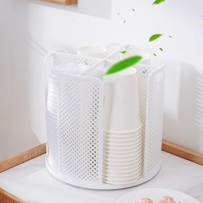 Disposable Cup Storage Organizer 4 Compartment 360 Degree Rotating Coffee Cup Dispenser for Coffee Shops V1294-YM0512-3117220267111