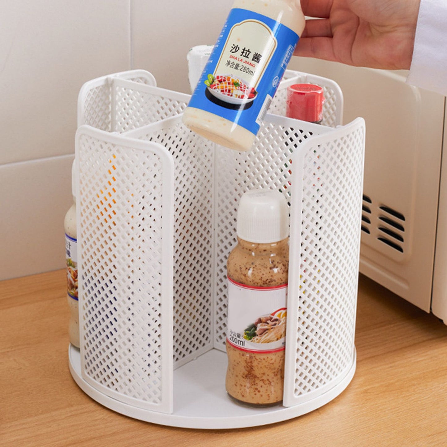 Disposable Cup Storage Organizer 4 Compartment 360 Degree Rotating Coffee Cup Dispenser for Coffee Shops V1294-YM0512-3117220267111