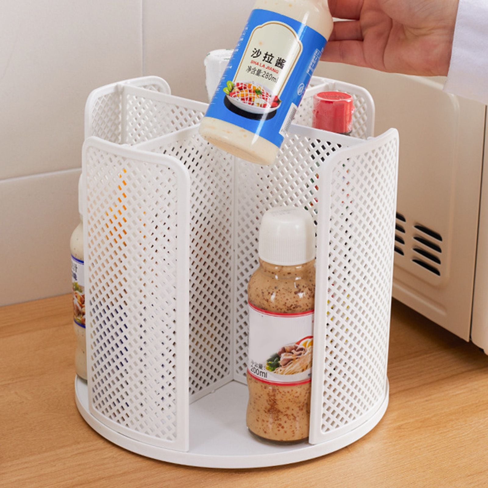 Disposable Cup Storage Organizer 4 Compartment 360 Degree Rotating Coffee Cup Dispenser for Coffee Shops V1294-YM0512-3117220267111