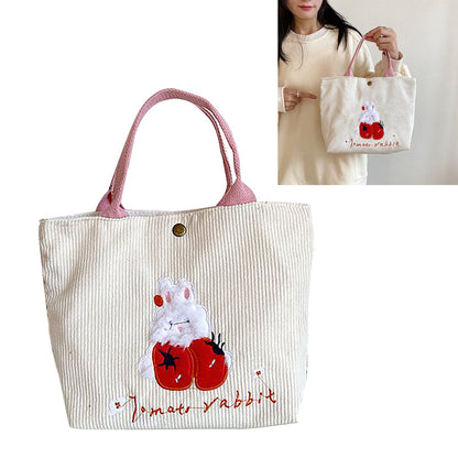 Cute Handbag Snap Button Closure Thickened Cute Pattern Fashionable Small Tote Bag for Shopping Commuting V1294-YM0512-3117220267211