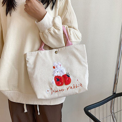 Cute Handbag Snap Button Closure Thickened Cute Pattern Fashionable Small Tote Bag for Shopping Commuting V1294-YM0512-3117220267211