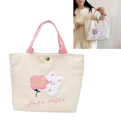 Cute Handbag Snap Button Closure Thickened Cute Pattern Fashionable Small Tote Bag for Shopping Commuting V1294-YM0512-3117220267214