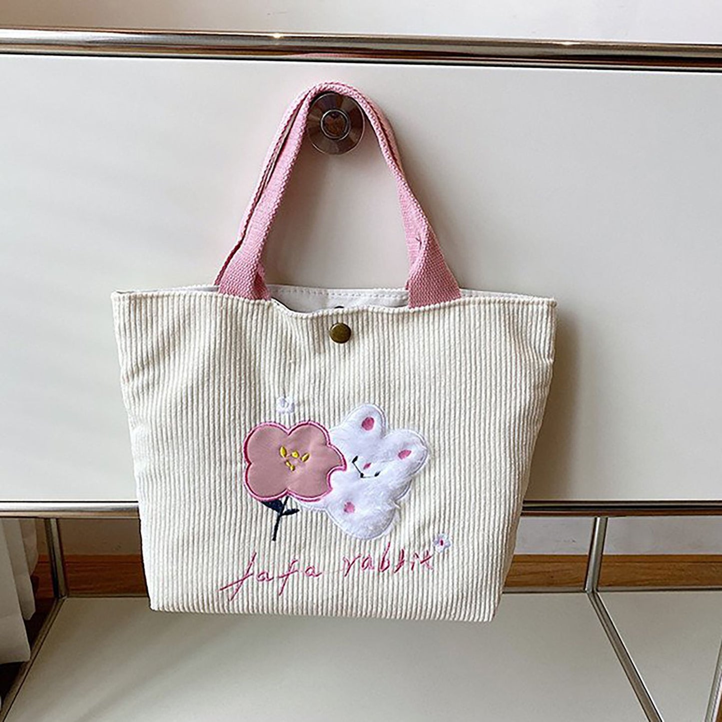 Cute Handbag Snap Button Closure Thickened Cute Pattern Fashionable Small Tote Bag for Shopping Commuting V1294-YM0512-3117220267214