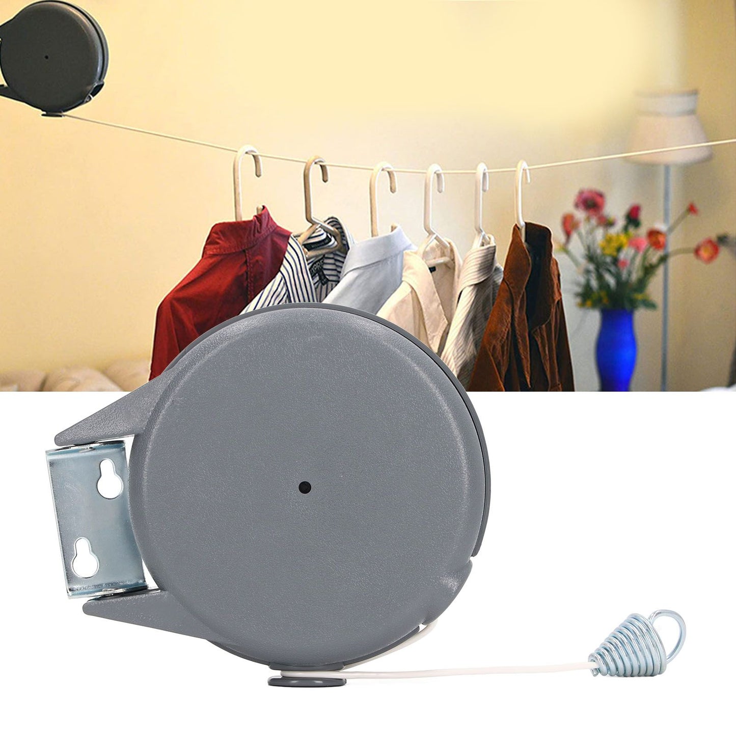 Retractable Clothesline Sturdy Durable Lightweight Clothes Drying Line for Home Indoor Outdoor V1294-YM0512-3117220268311