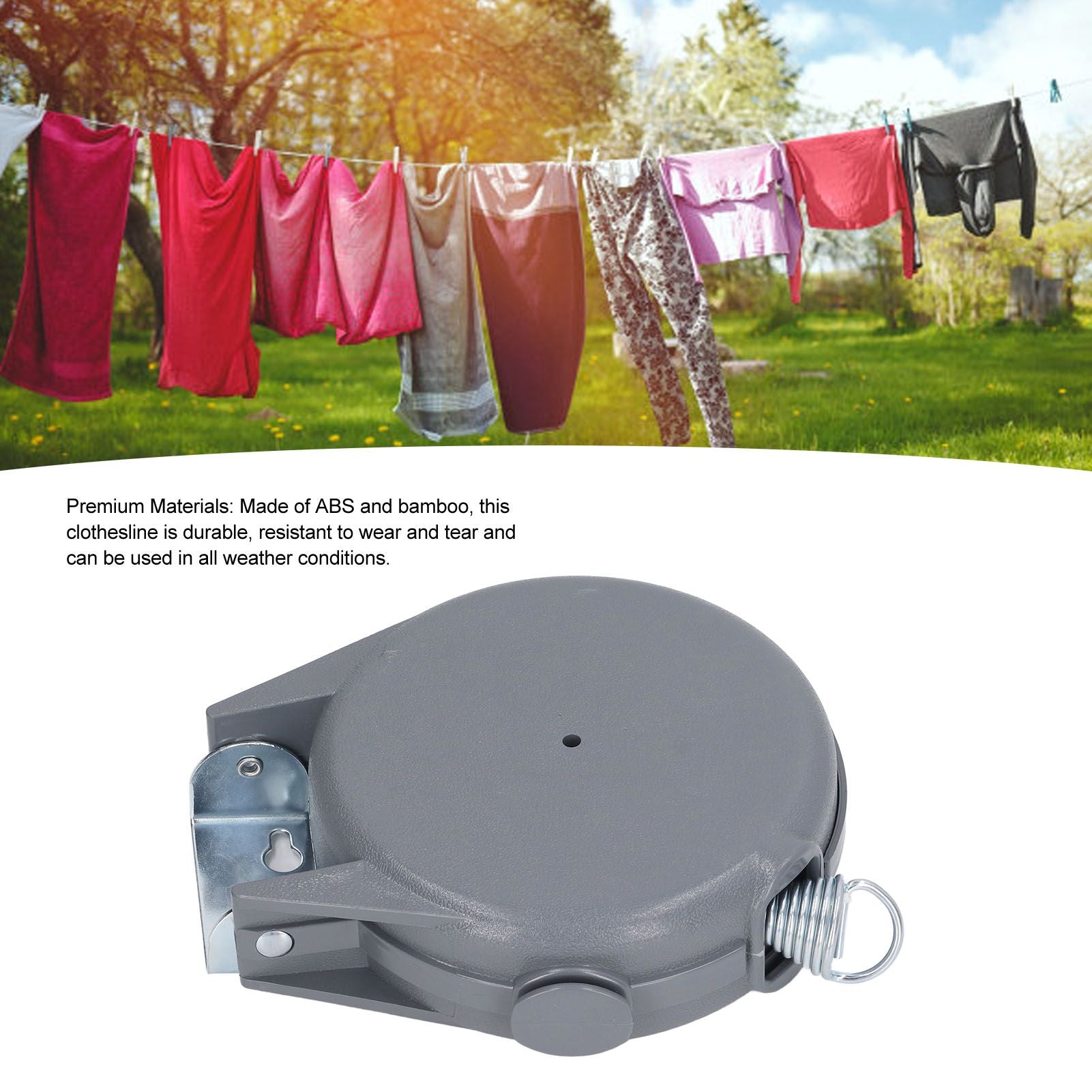 Retractable Clothesline Sturdy Durable Lightweight Clothes Drying Line for Home Indoor Outdoor V1294-YM0512-3117220268311