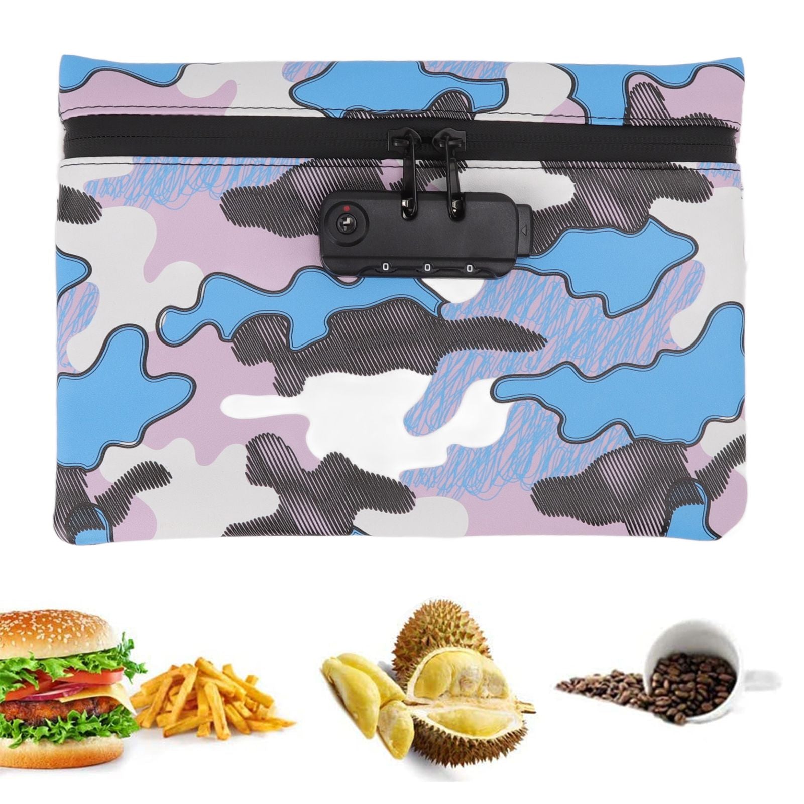 Smell Proof Bag Storage Carrying Bag PU Leather with Combination Lock for Home Outdoor V1294-YM0512-3117220269911