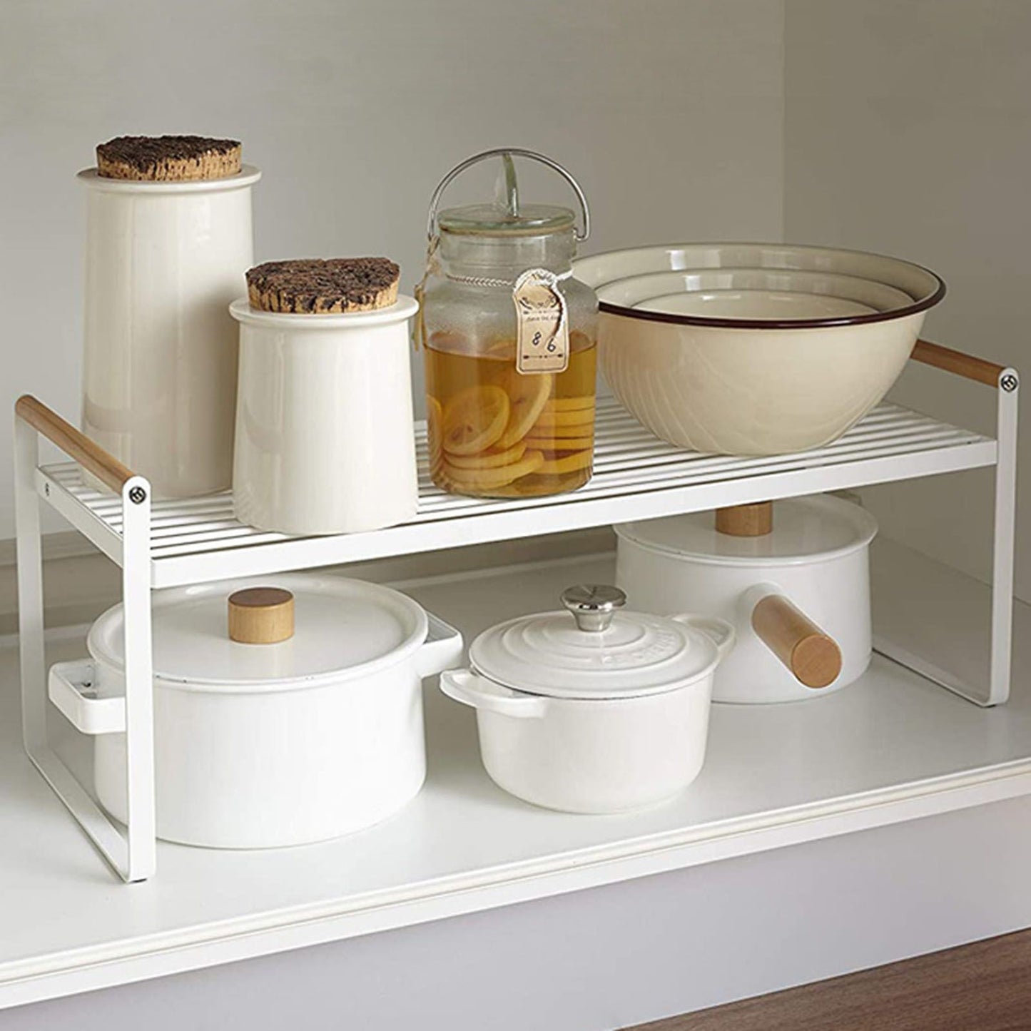 Cabinet Storage Shelf Rack Layered Storage Easy to Install Multifunction Counter Organizer Shelf for Seasoner V1294-YM0512-3117220273111