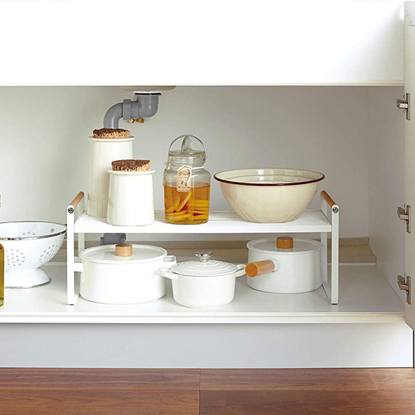 Cabinet Storage Shelf Rack Layered Storage Easy to Install Multifunction Counter Organizer Shelf for Seasoner V1294-YM0512-3117220273111