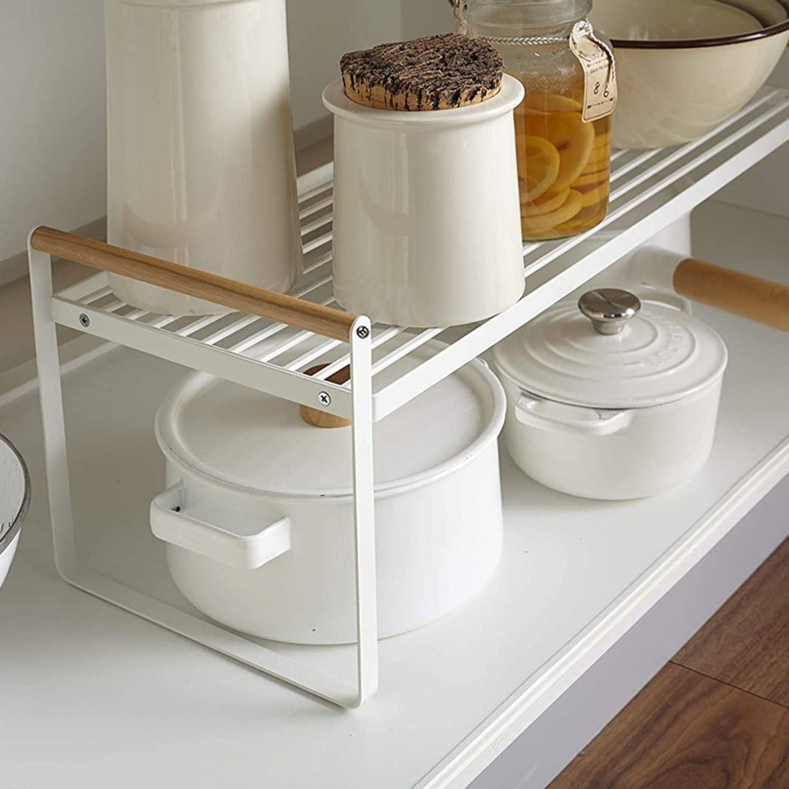 Cabinet Storage Shelf Rack Layered Storage Easy to Install Multifunction Counter Organizer Shelf for Seasoner V1294-YM0512-3117220273112