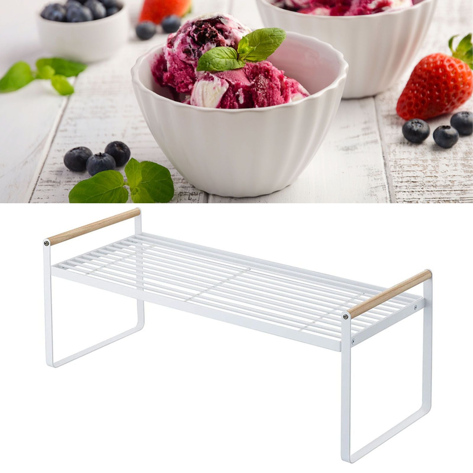 Cabinet Storage Shelf Rack Layered Storage Easy to Install Multifunction Counter Organizer Shelf for Seasoner V1294-YM0512-3117220273112
