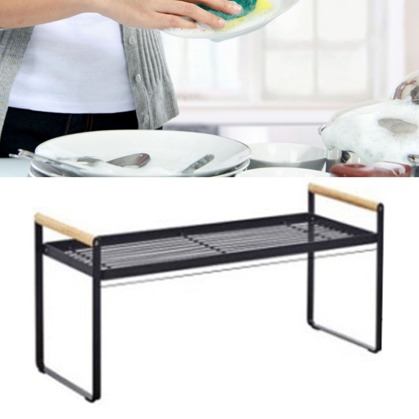 Cabinet Storage Shelf Rack Layered Storage Easy to Install Multifunction Counter Organizer Shelf for Seasoner V1294-YM0512-3117220273113