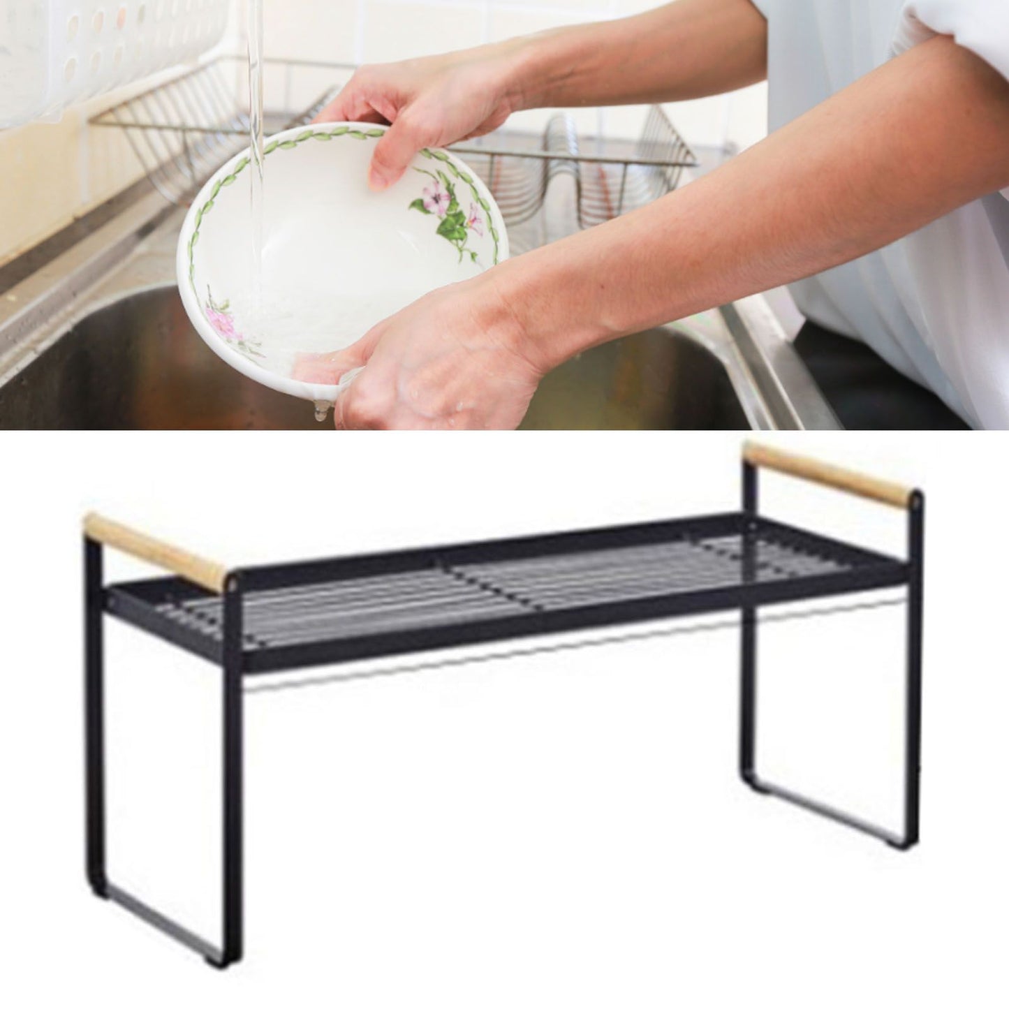 Cabinet Storage Shelf Rack Layered Storage Easy to Install Multifunction Counter Organizer Shelf for Seasoner V1294-YM0512-3117220273113