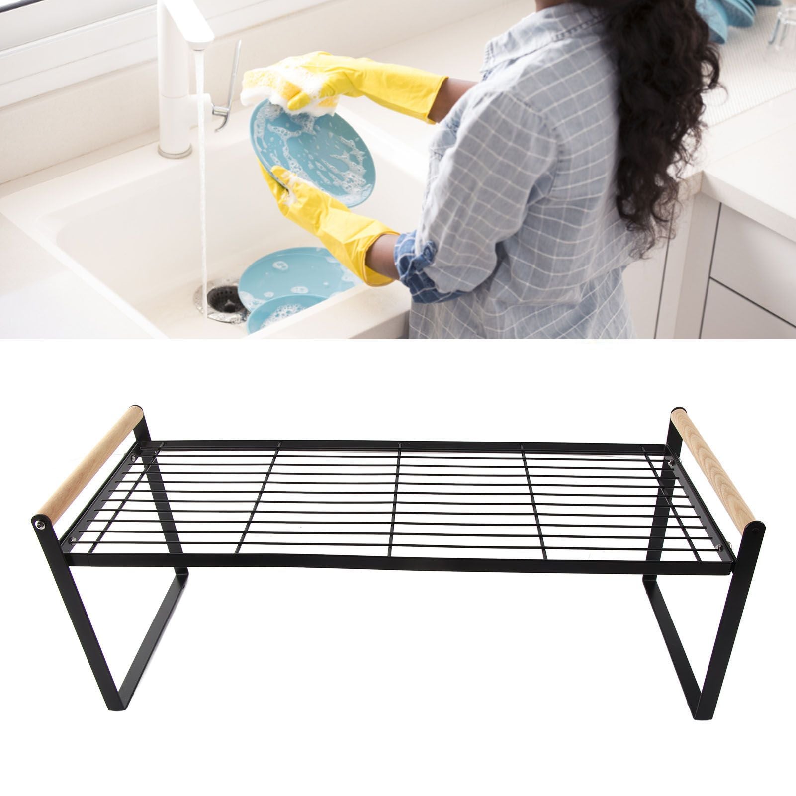 Cabinet Storage Shelf Rack Layered Storage Easy to Install Multifunction Counter Organizer Shelf for Seasoner V1294-YM0512-3117220273114