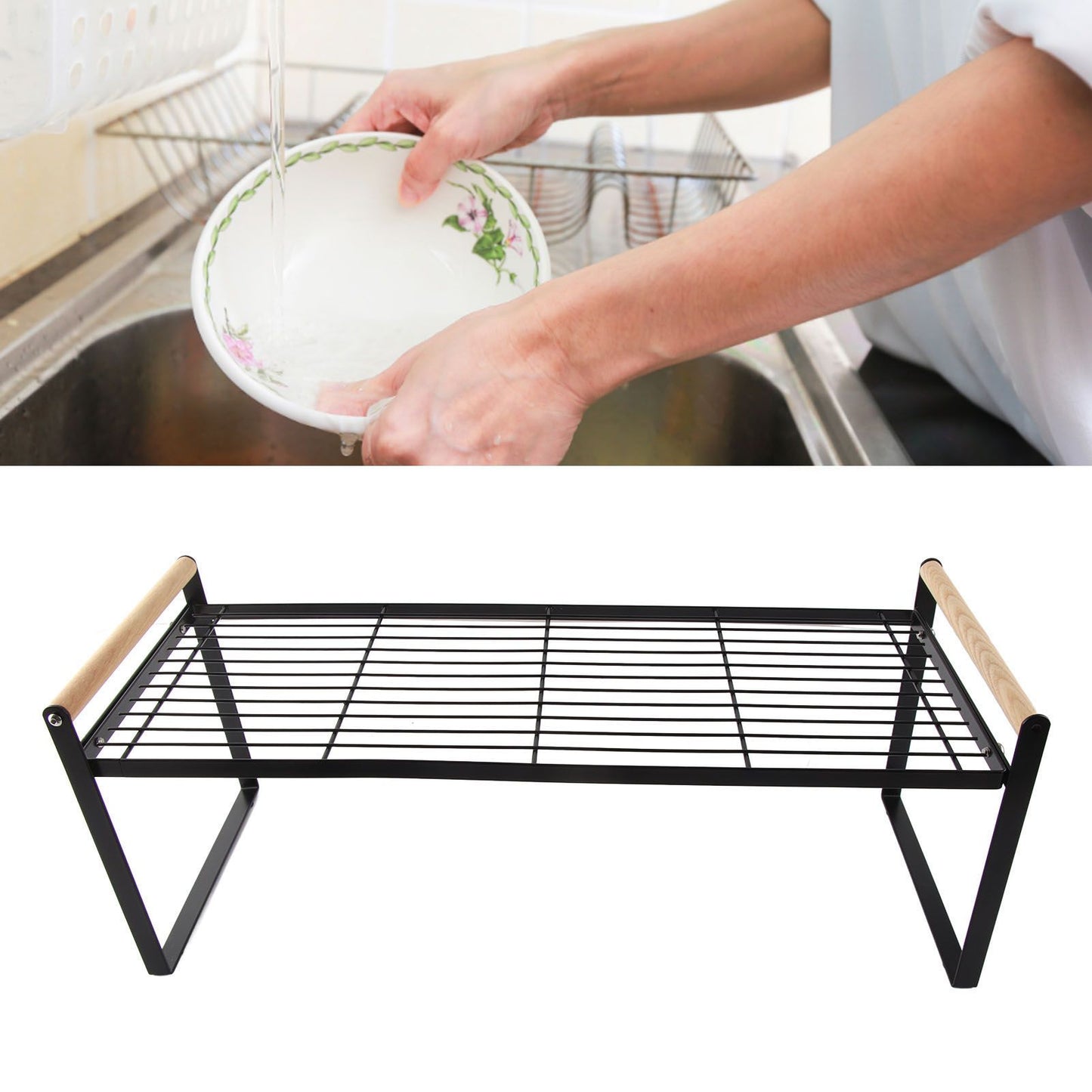 Cabinet Storage Shelf Rack Layered Storage Easy to Install Multifunction Counter Organizer Shelf for Seasoner V1294-YM0512-3117220273114