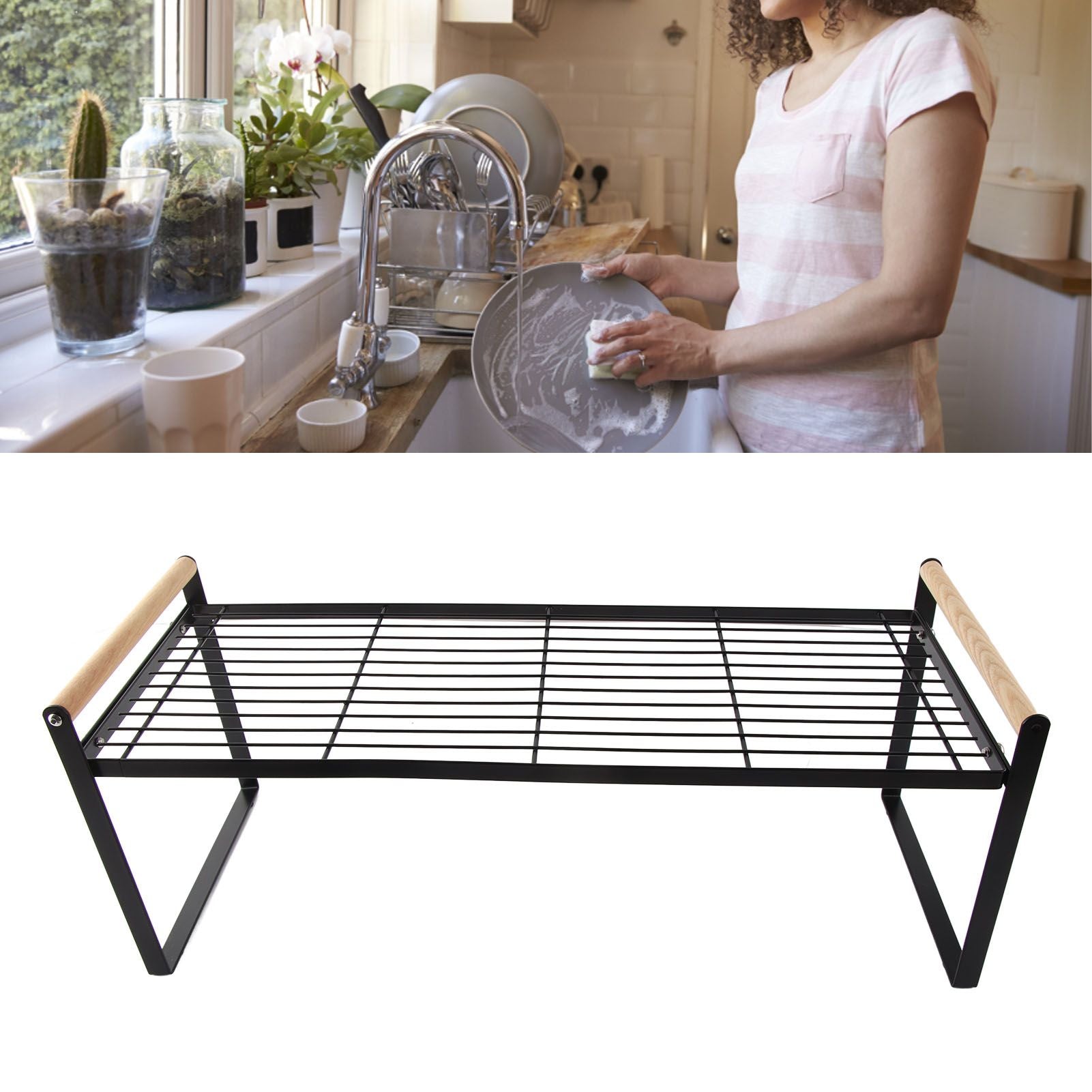 Cabinet Storage Shelf Rack Layered Storage Easy to Install Multifunction Counter Organizer Shelf for Seasoner V1294-YM0512-3117220273114