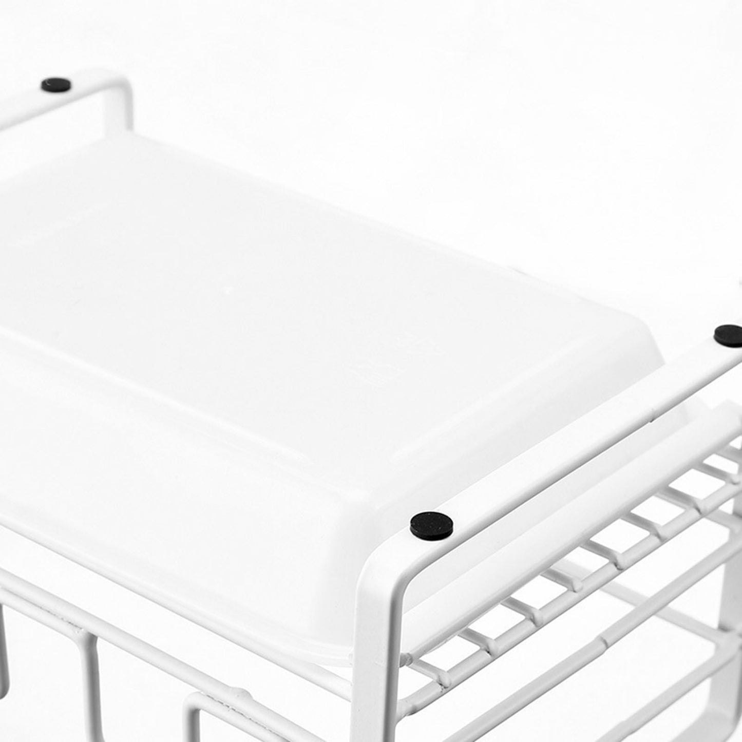 Sponge Storage Rack Matte White Compact Rust Prevention Sponge Drainer Rack Kitchen Drying Rack for Shower V1294-YM0512-3117220273211