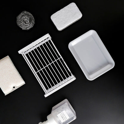 Sponge Storage Rack Matte White Compact Rust Prevention Sponge Drainer Rack Kitchen Drying Rack for Shower V1294-YM0512-3117220273211